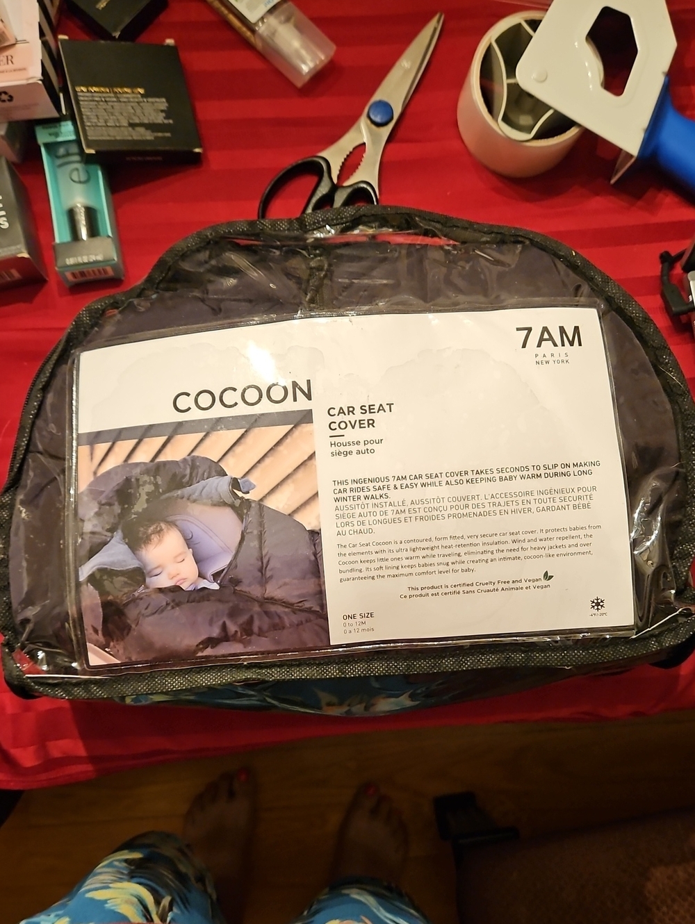 7AM Cocoon Infant Car Seat Cover - Black